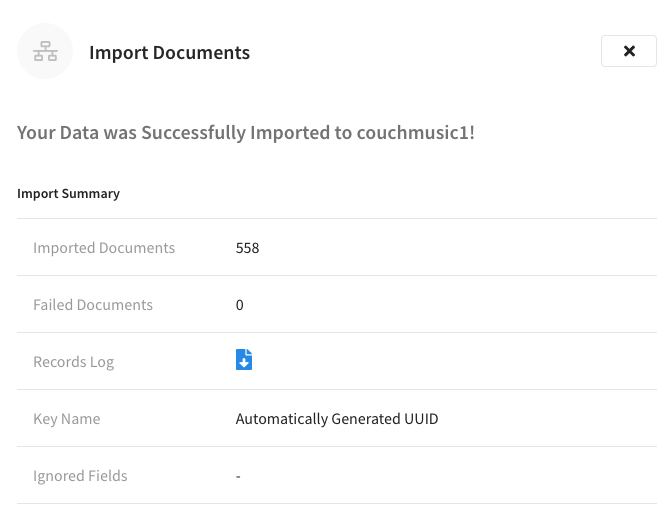 Import completed
