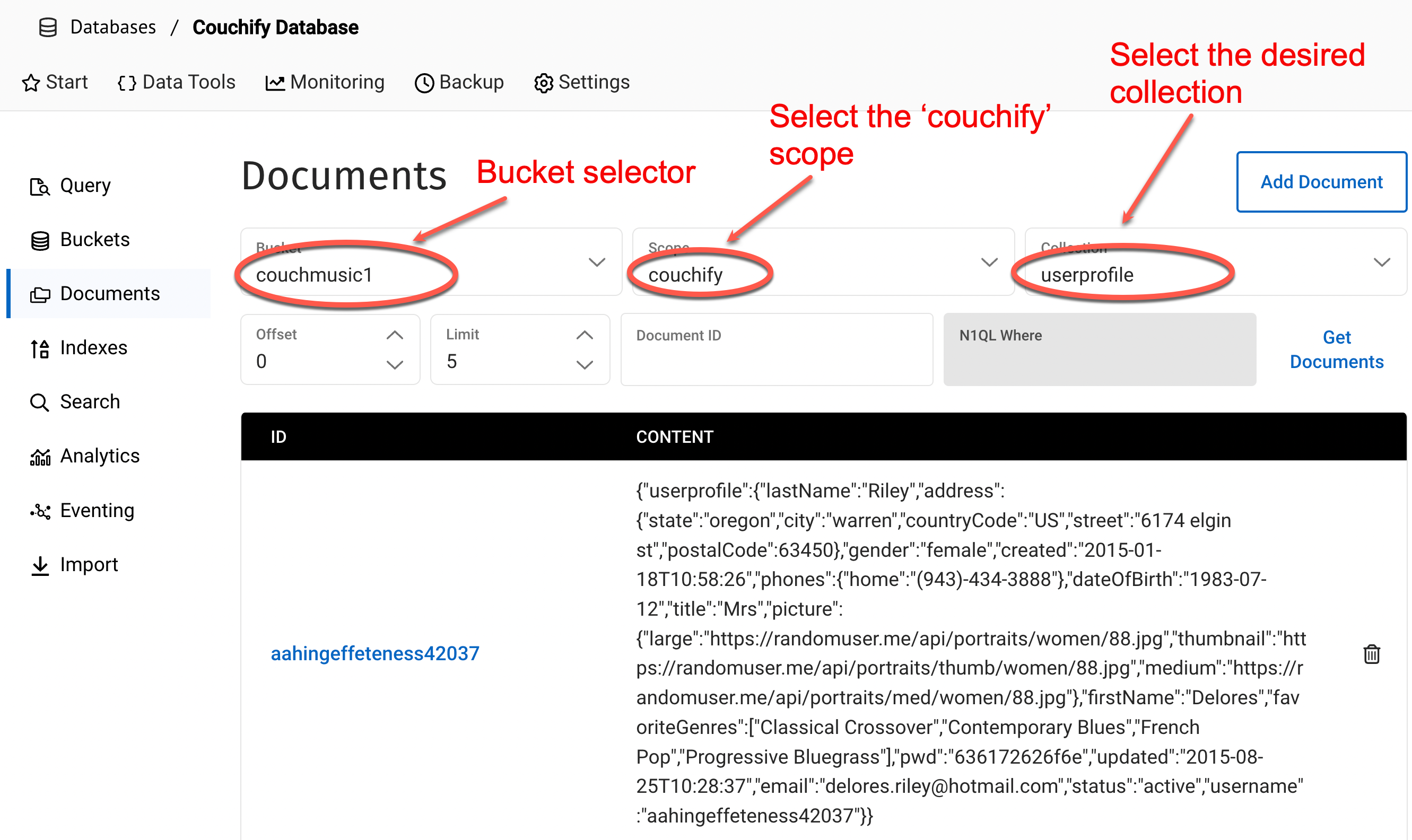 Browsing scope and collection
