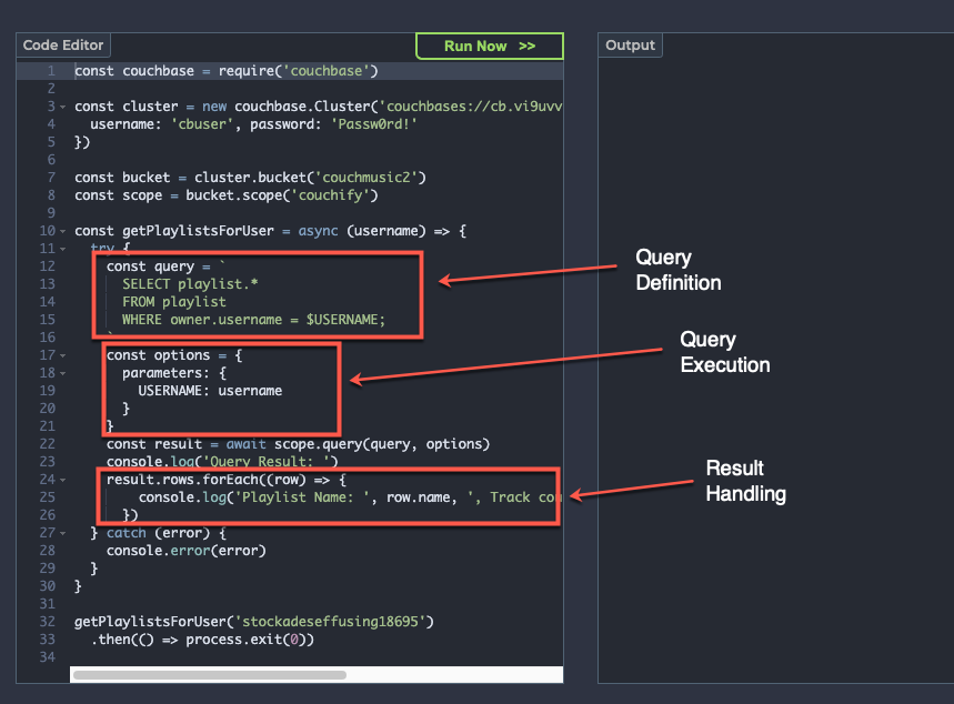 N1QL Query Code Examples