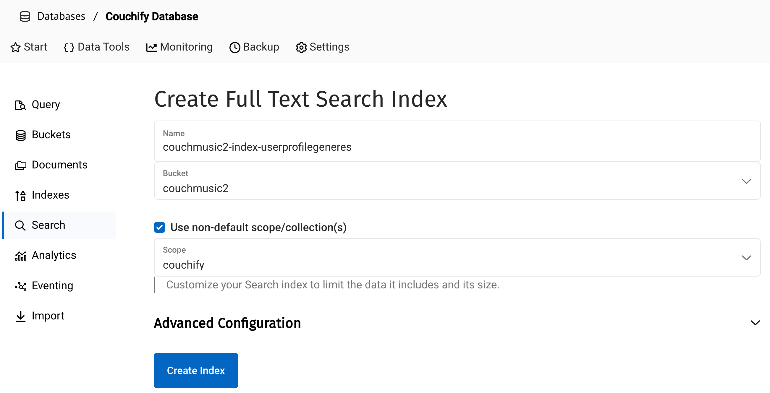 Create search index - 1